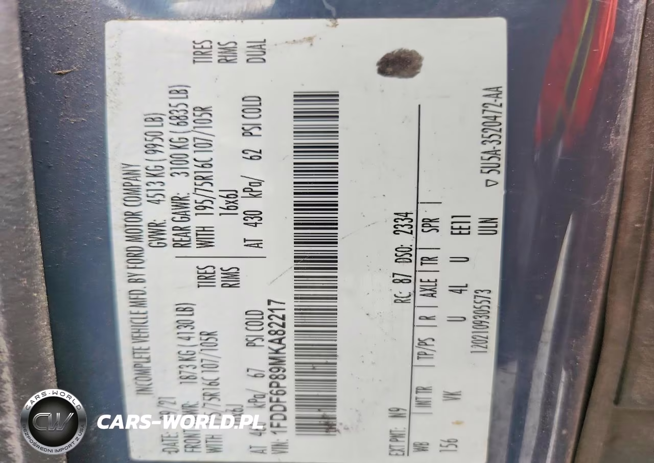 2021 Ford Transit Delivery Truck VIN:1FDDF6P89MKA82217 - 13