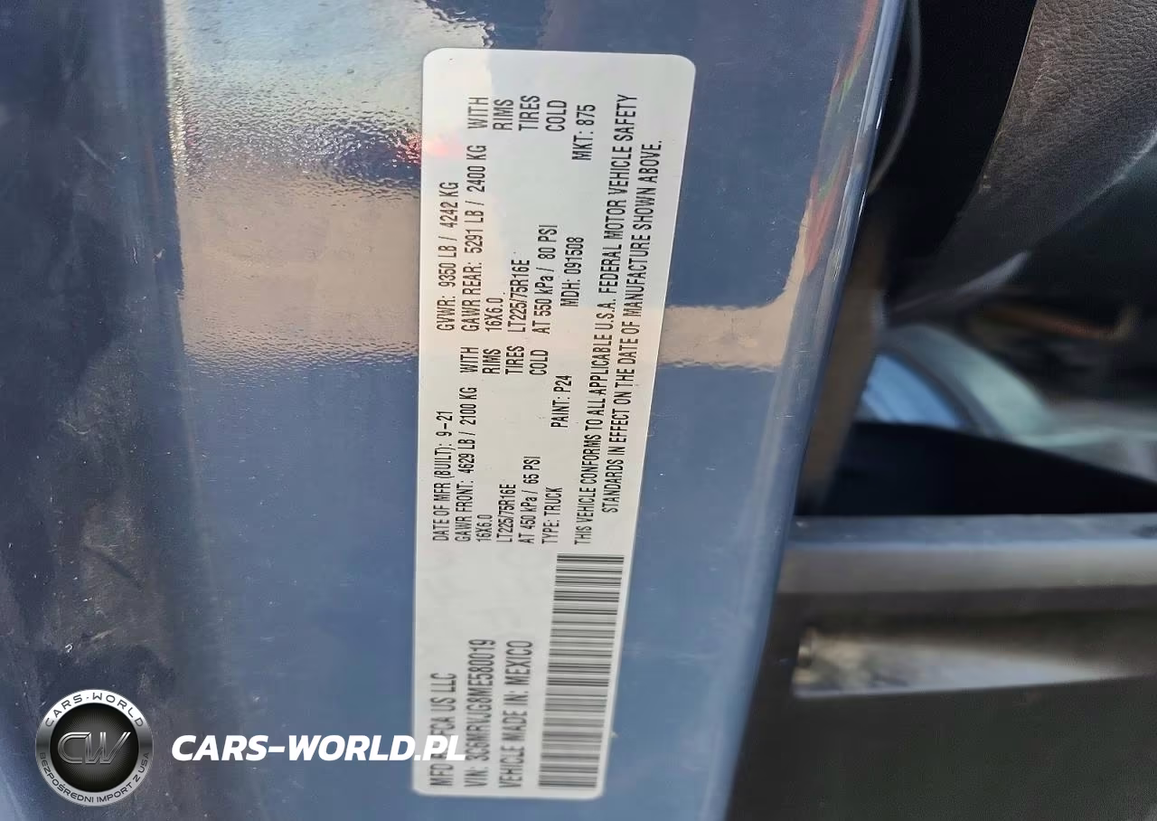 2021 Ram Promaster 3500 Delivery Van VIN:3C6MRVJG8ME580019 - 13