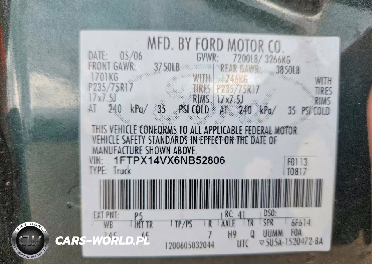 2006 Ford F150 VIN:1FTPX14VX6NB52806 - 12
