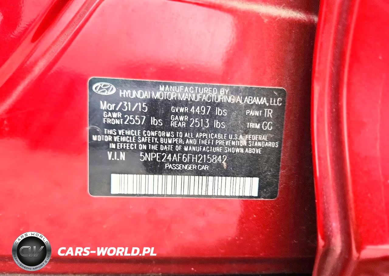 2015 Hyundai Sonata Se VIN:5NPE24AF6FH215842 - 12
