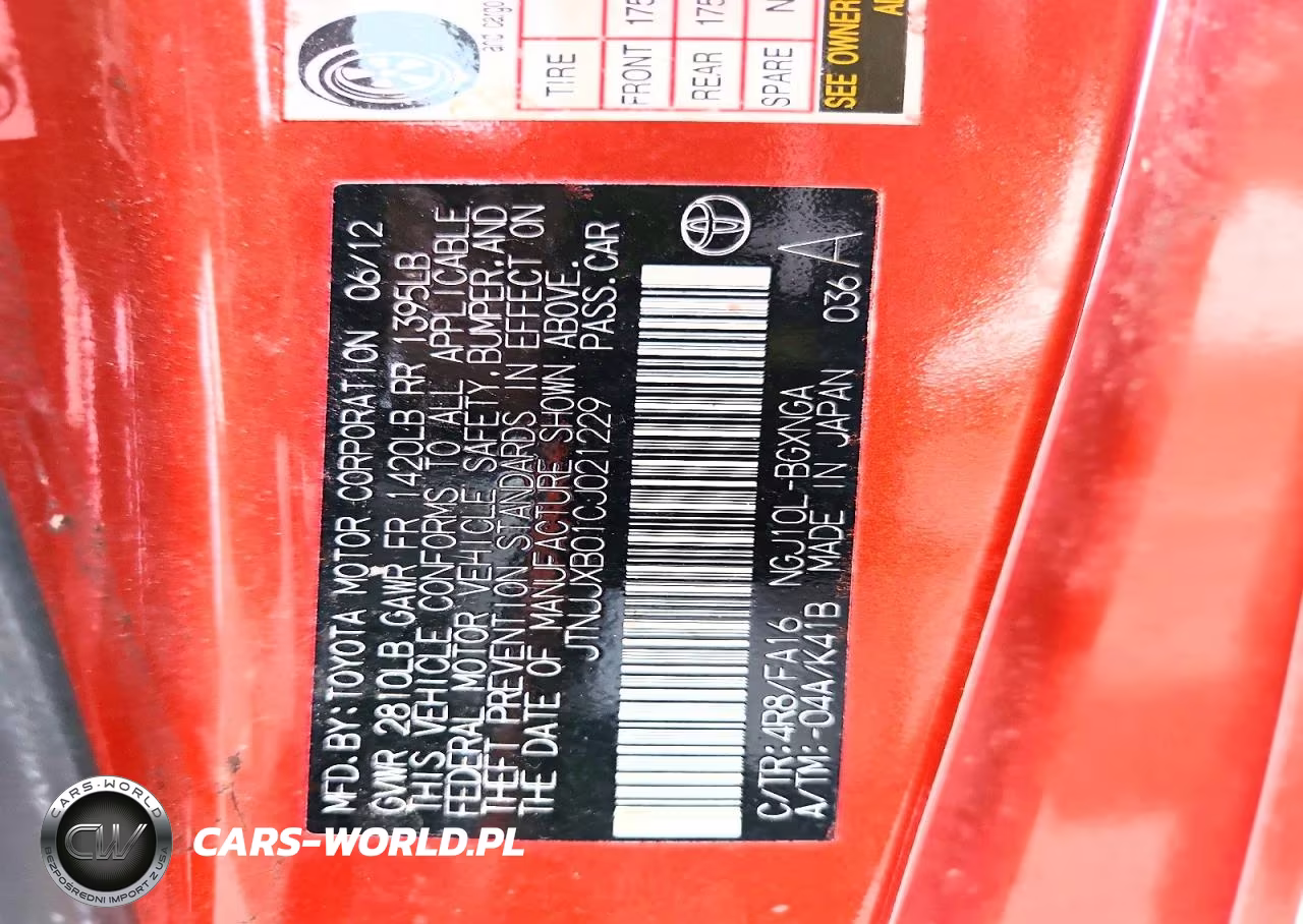 2012 Scion Iq Base VIN:JTNJJXB01CJ021229 - 13