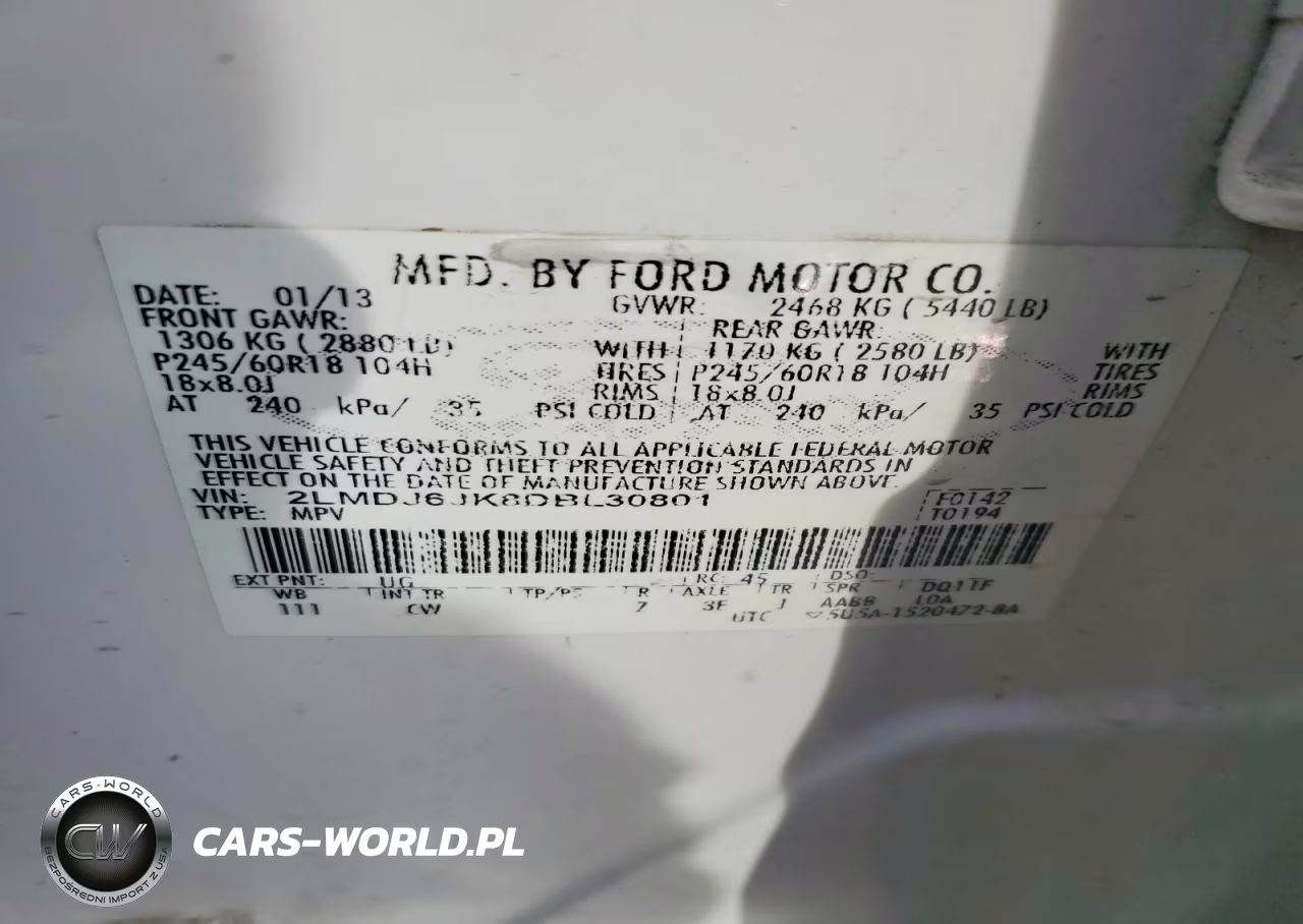 2013 Lincoln Mkx VIN:2LMDJ6JK8DBL30801 - 13