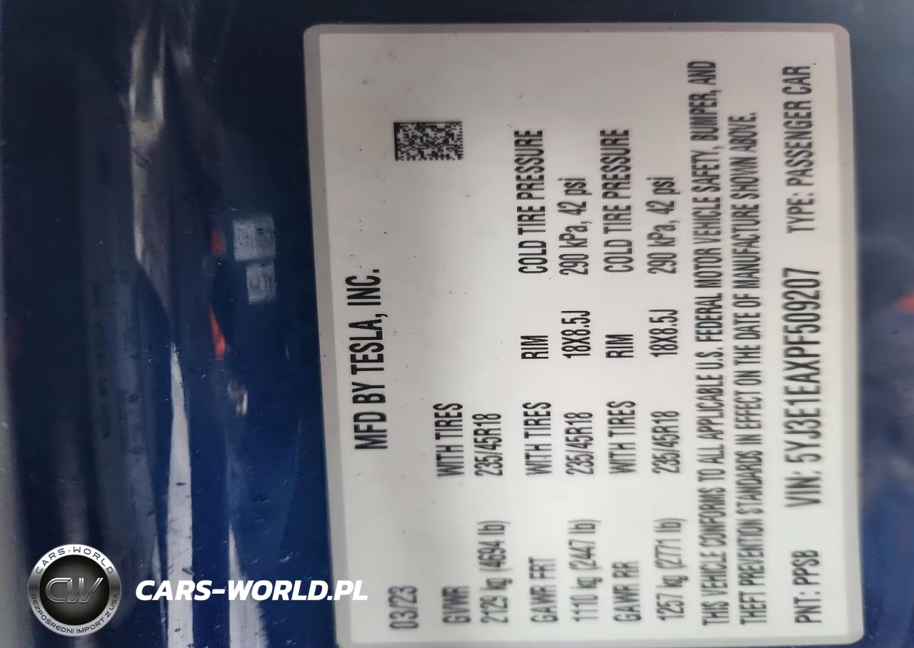 2023 Tesla Model 3 VIN:5YJ3E1EAXPF509207 - 12