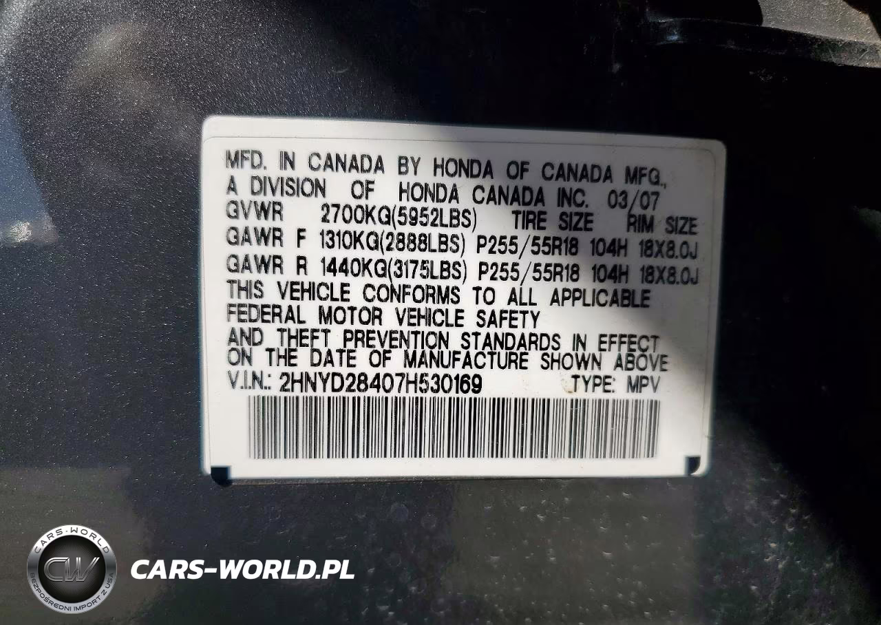 2007 Acura Mdx Technology VIN:2HNYD28407H530169 - 12