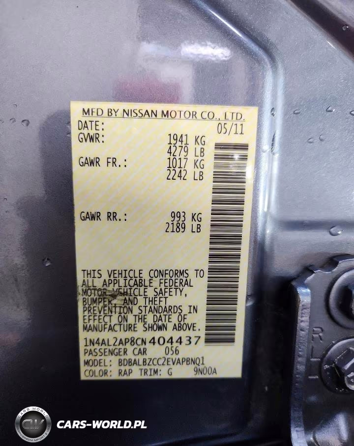 2012 Nissan Altima 2.5 VIN:1N4AL2AP8CN404437 - 12