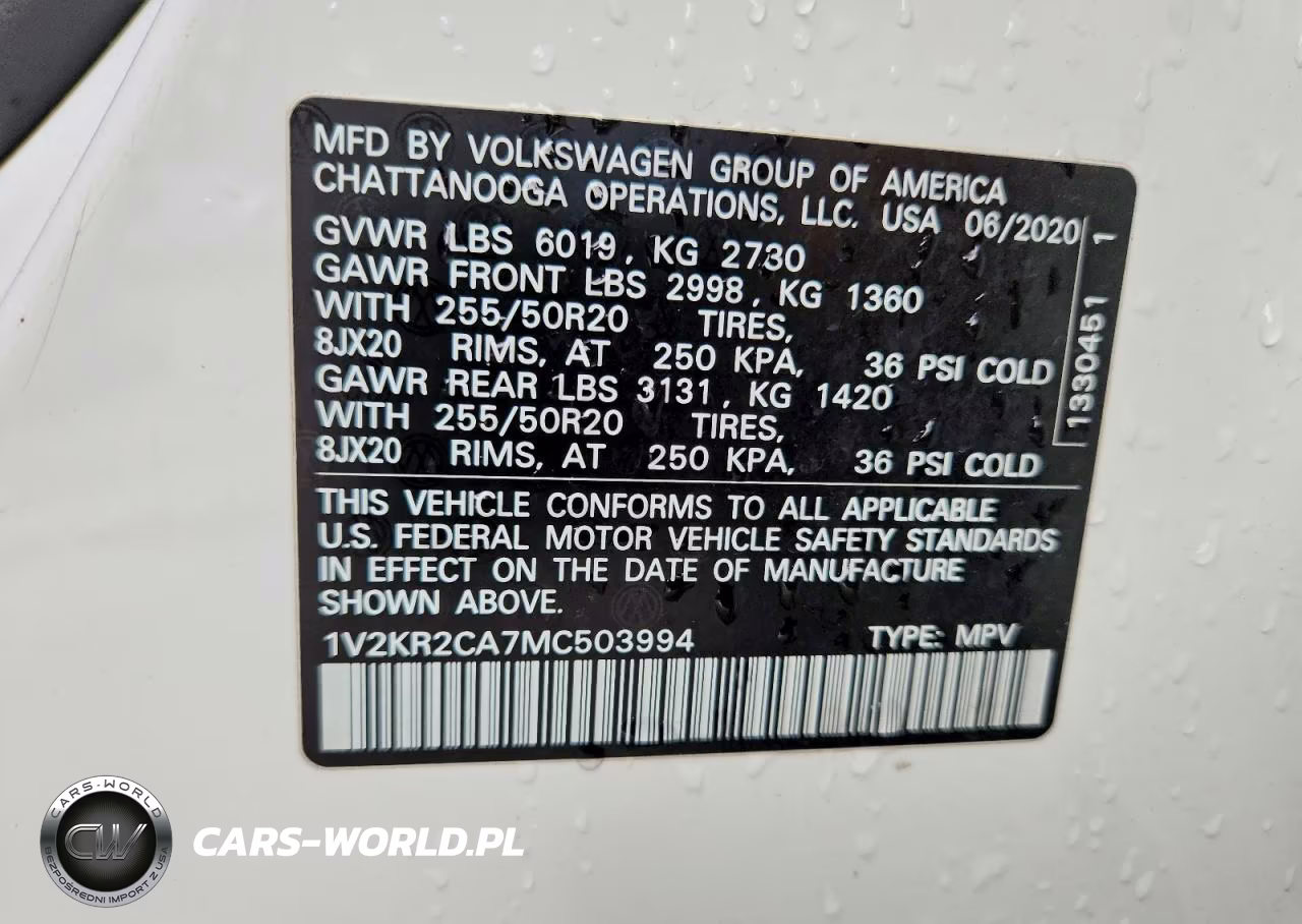 2021 Volkswagen Atlas Se VIN:1V2KR2CA7MC503994 - 13