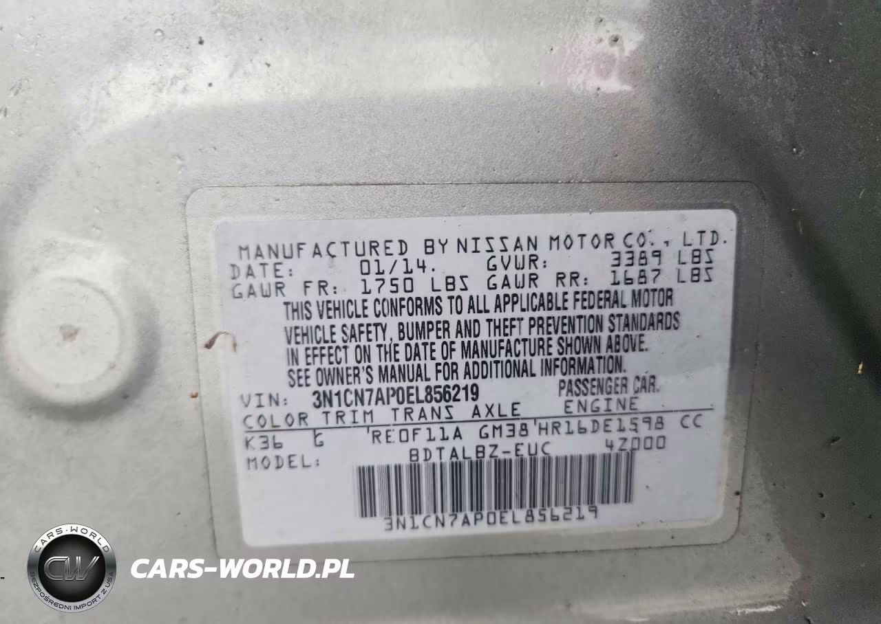 2014 Nissan Versa 1.6 Sv VIN:3N1CN7AP0EL856219 - 13