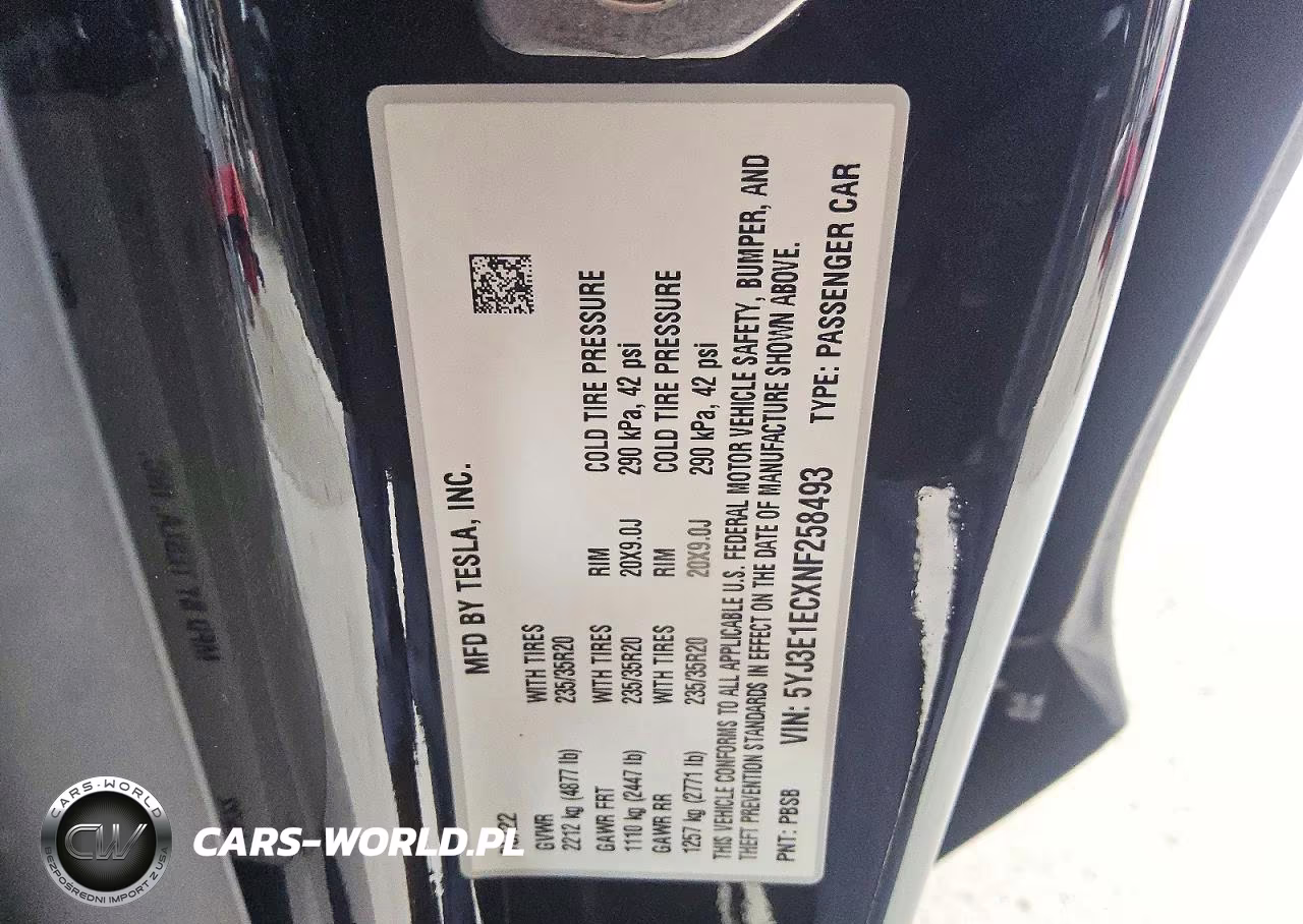 2022 Tesla Model 3 VIN:5YJ3E1ECXNF258493 - 12