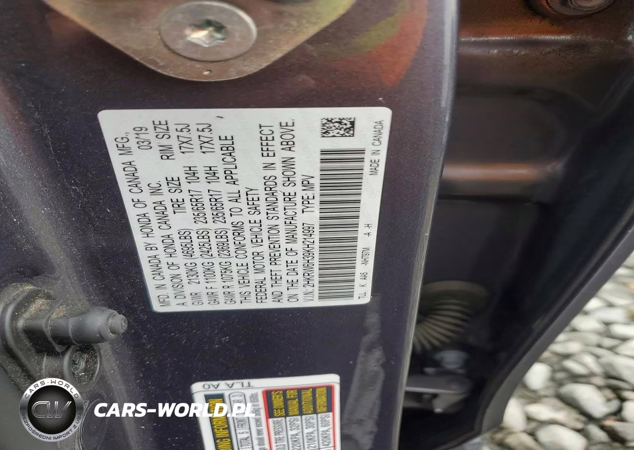2019 Honda Cr-V Lx VIN:2HKRW6H39KH214997 - 13