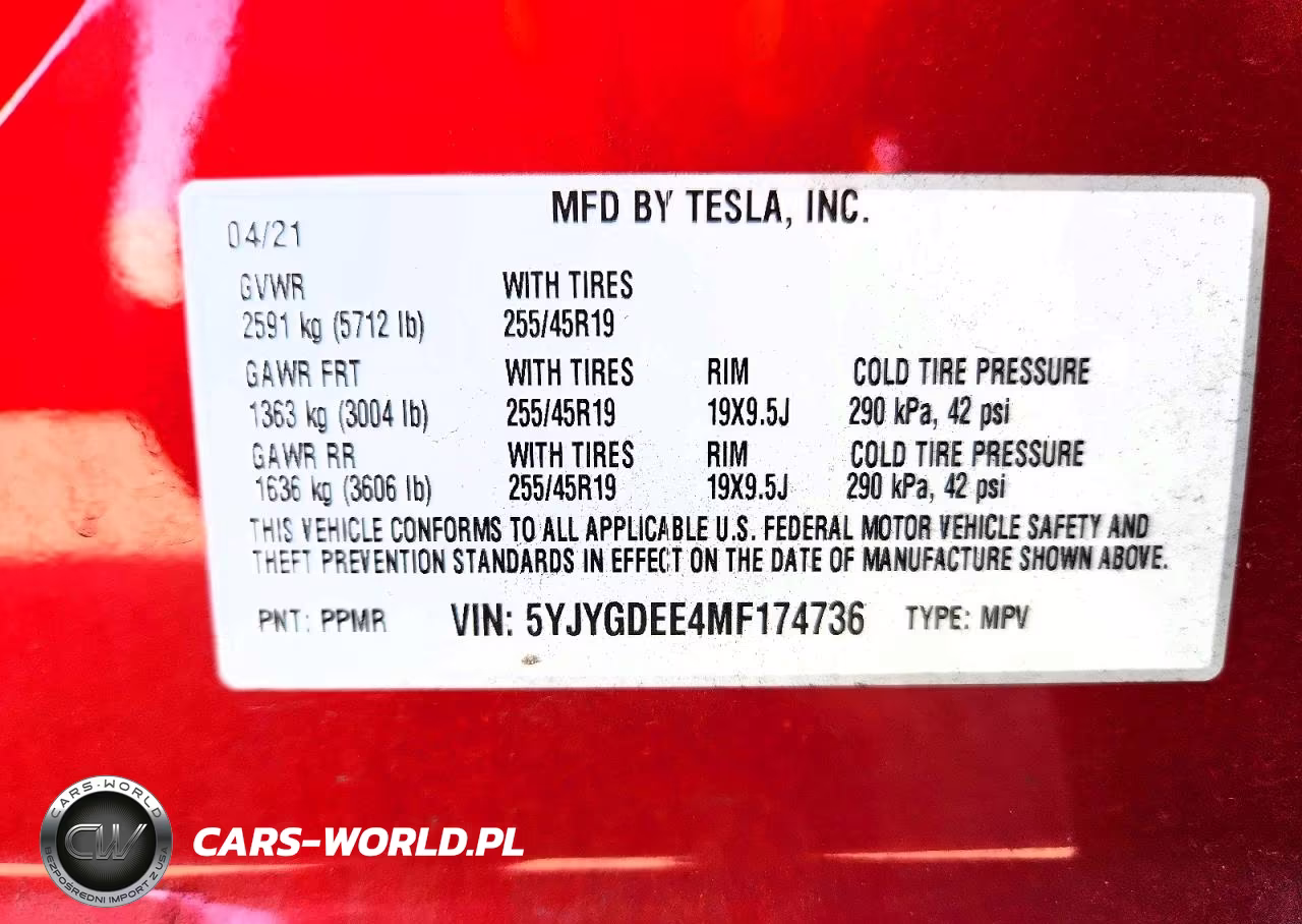 2021 Tesla Model Y VIN:5YJYGDEE4MF174736 - 14