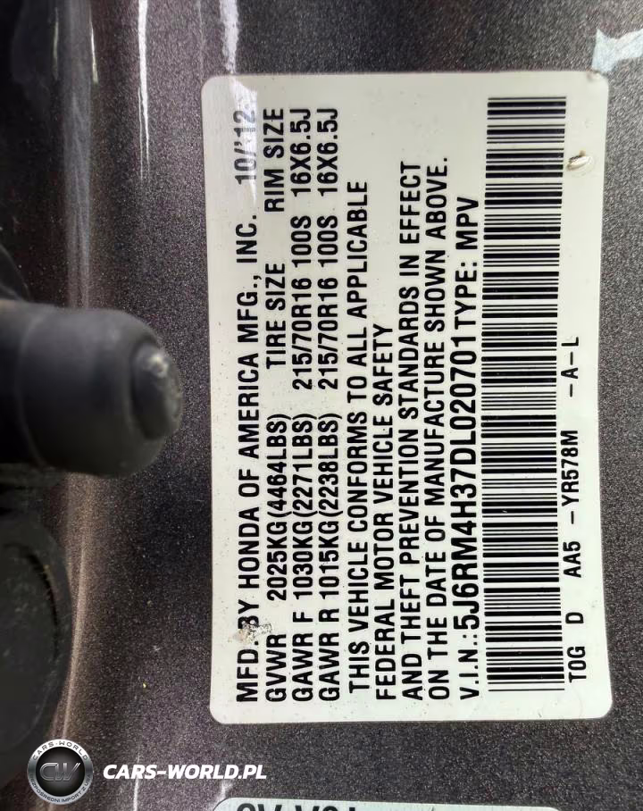 2013 Honda Cr-V Lx VIN:5J6RM4H37DL02070 - 10