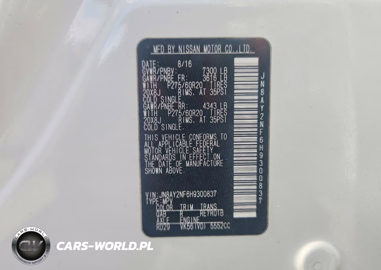 2017 Nissan Armada Platinum VIN:JN8AY2NF6H9300837 - 13