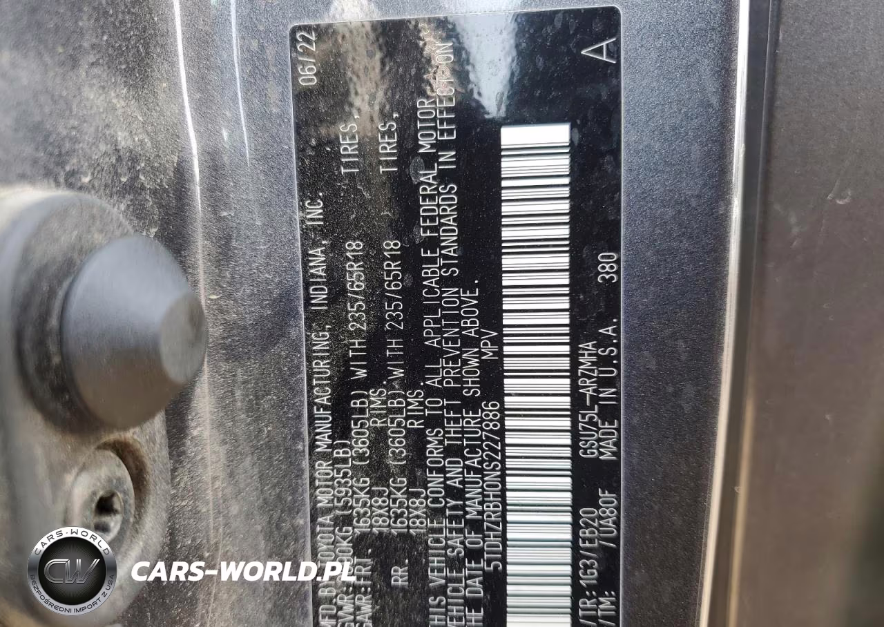 2022 Toyota Highlander Xle Xle VIN:5TDHZRBH0NS227886 - 14