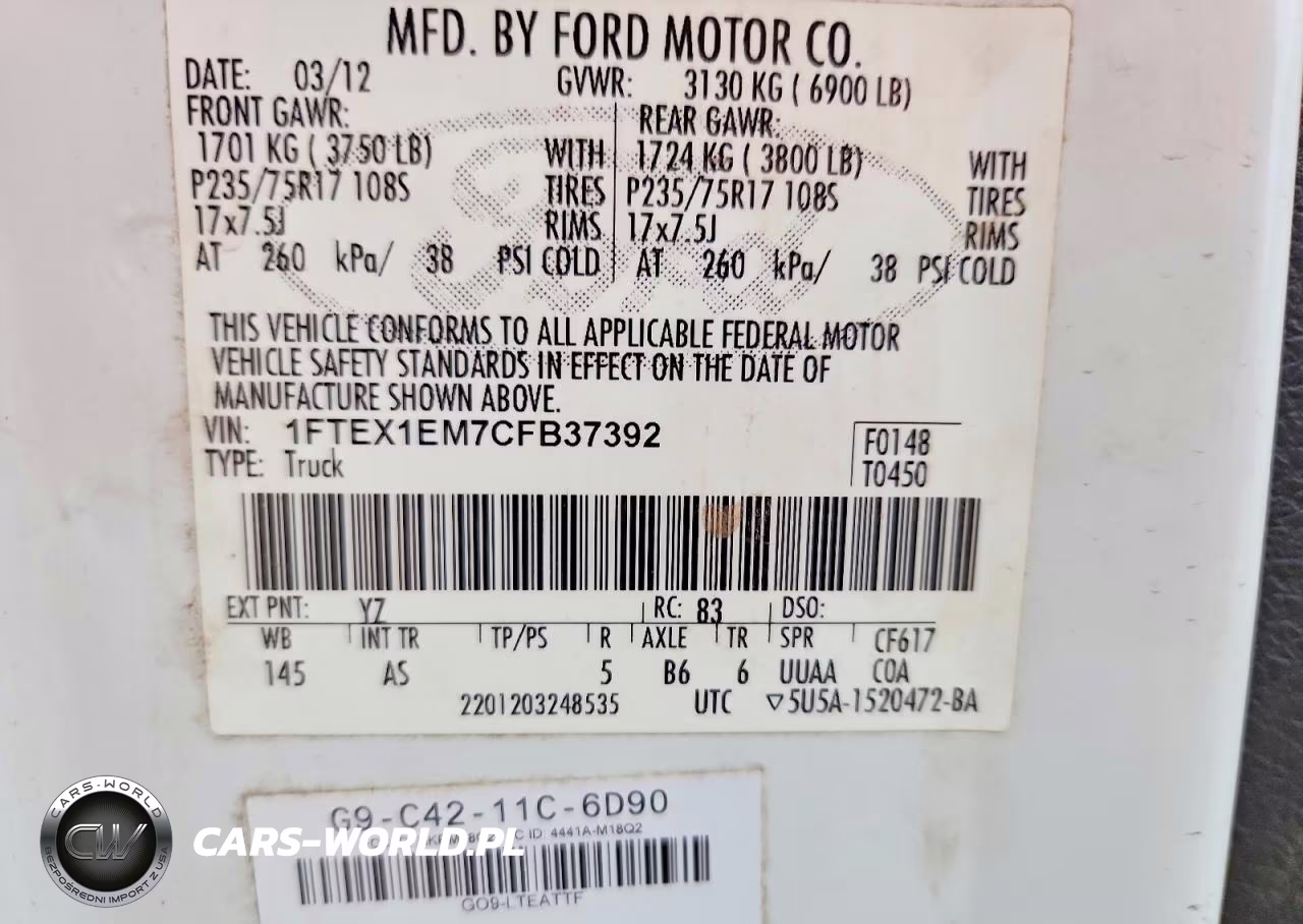 2012 Ford F150 Super Cab VIN:1FTEX1EM7CFB37392 - 12