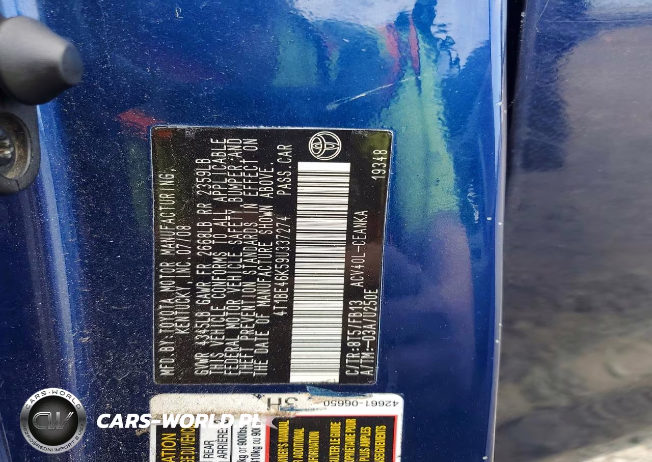 2009 Toyota Camry Le VIN:4T1BE46K59U337274 - 13