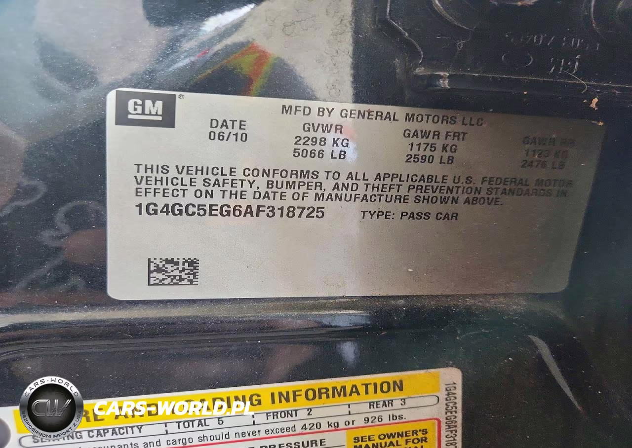 2010 Buick Lacrosse Cxl VIN:1G4GC5EG6AF318725 - 12