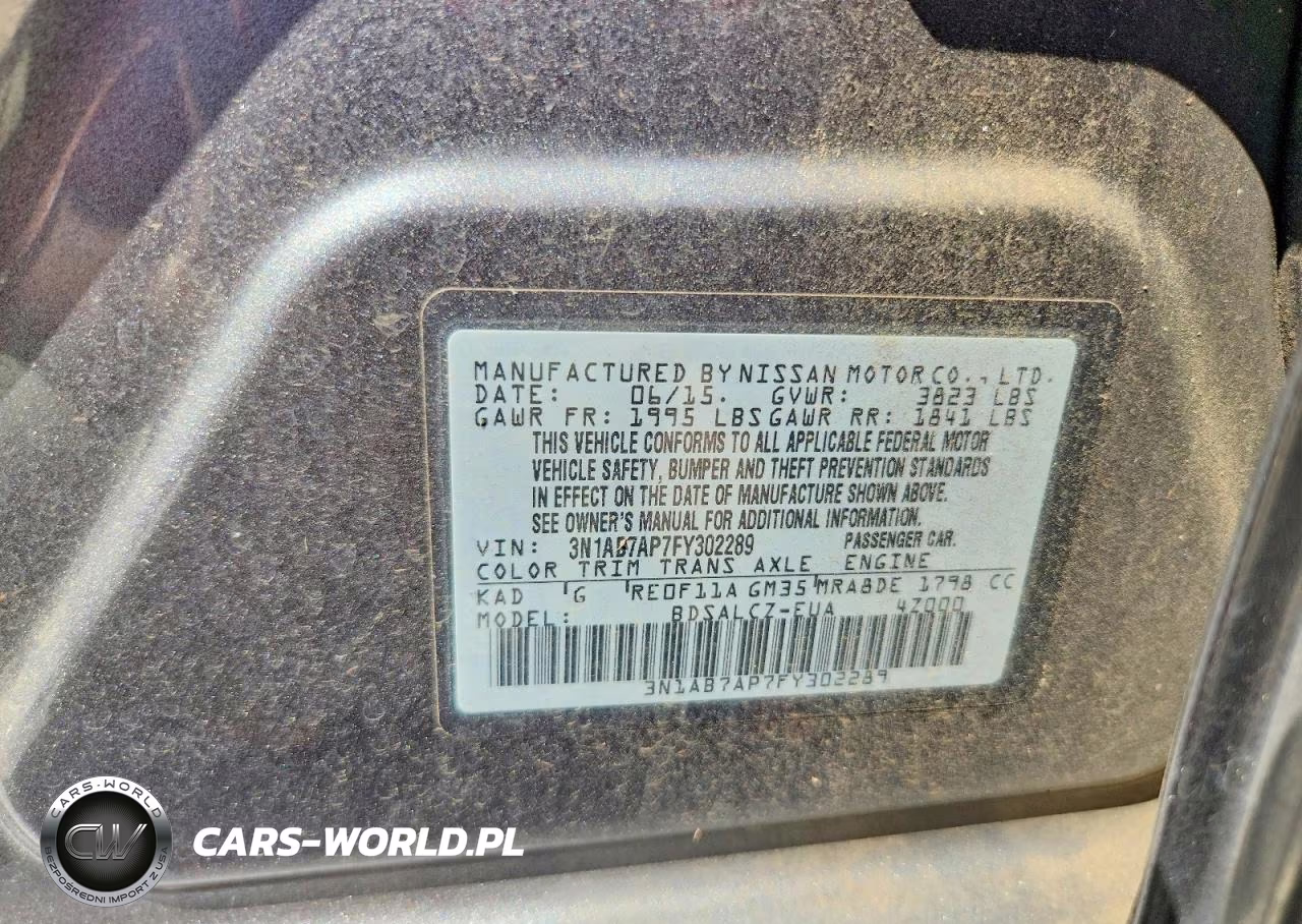 2015 Nissan Sentra S VIN:3N1AB7AP7FY302289 - 12