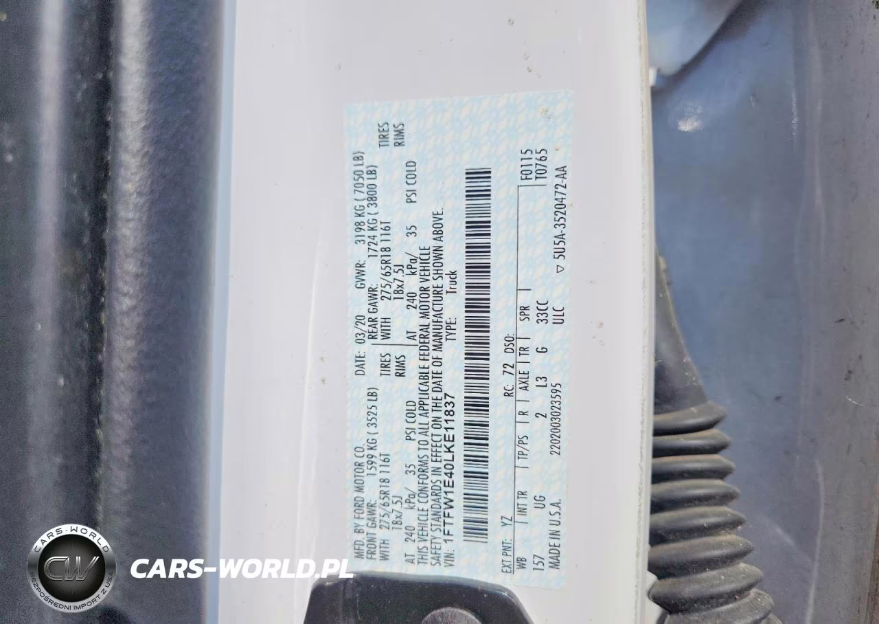 2020 Ford F150 Supercrew VIN:1FTFW1E40LKE11837 - 12