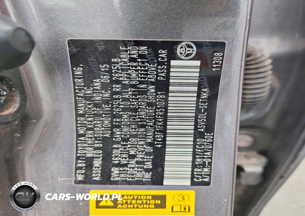 2015 Toyota Camry Le VIN:4T4BF1FK4FR510781 - 12