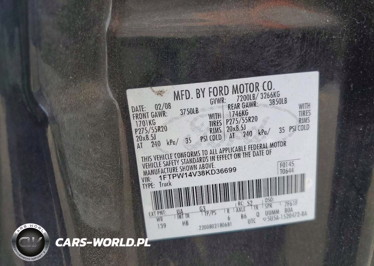 2008 Ford F150 Supercrew VIN:1FTPW14V38KD36699 - 12