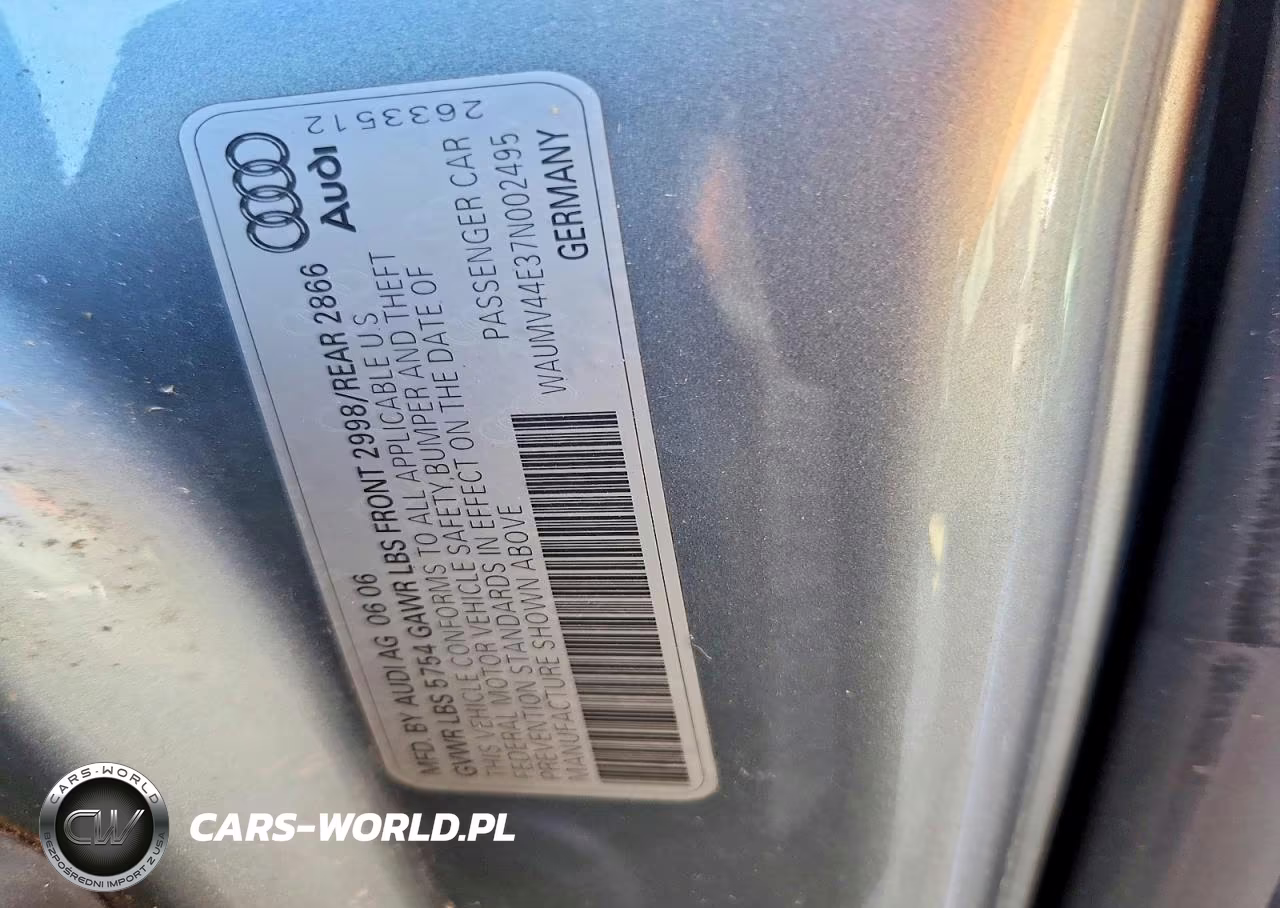 2007 Audi A8 L Quattro VIN:WAUMV44E37N002495 - 12