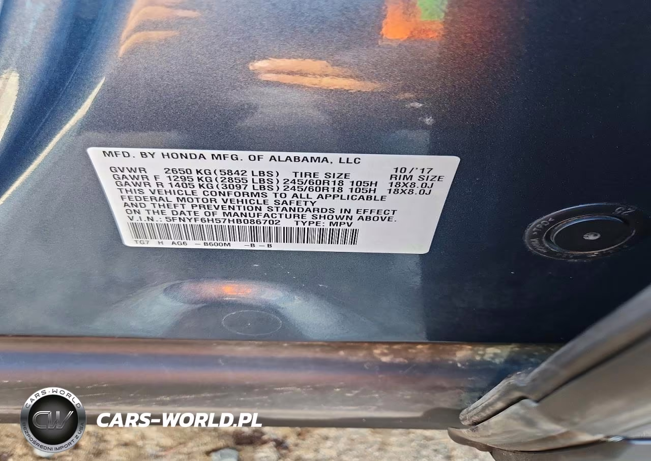 2017 Honda Pilot Exl VIN:5FNYF6H57HB086702 - 12
