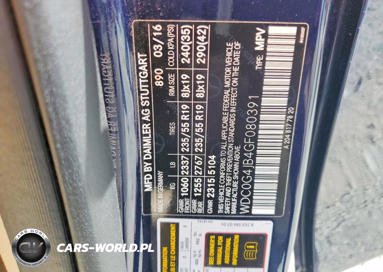2016 Mercedes-Benz Glc 300 VIN:WDC0G4JB4GF080391 - 13