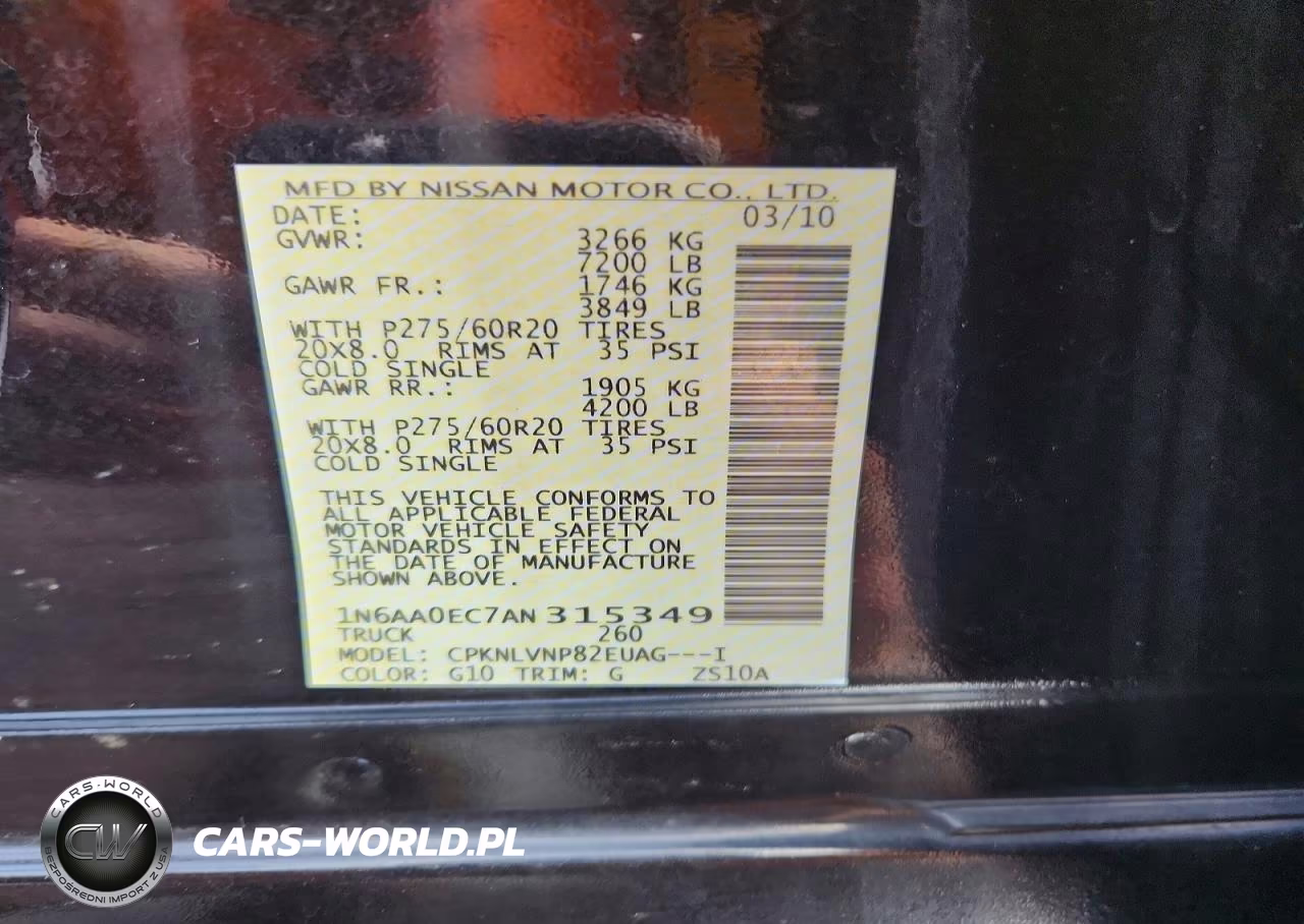 2010 Nissan Titan Se VIN:1N6AA0EC7AN315349 - 12