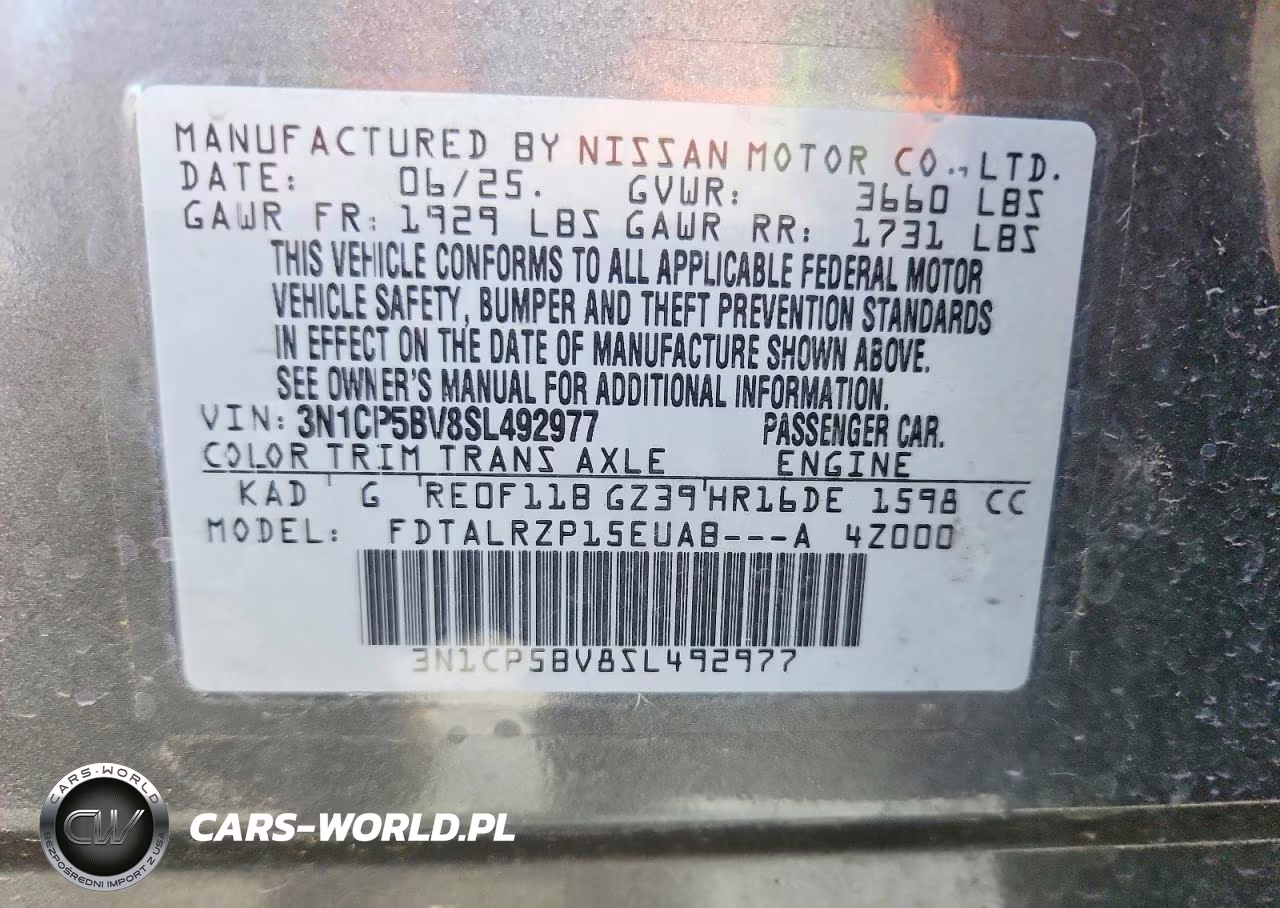 2025 Nissan Kicks Play S VIN:3N1CP5BV8SL492977 - 13