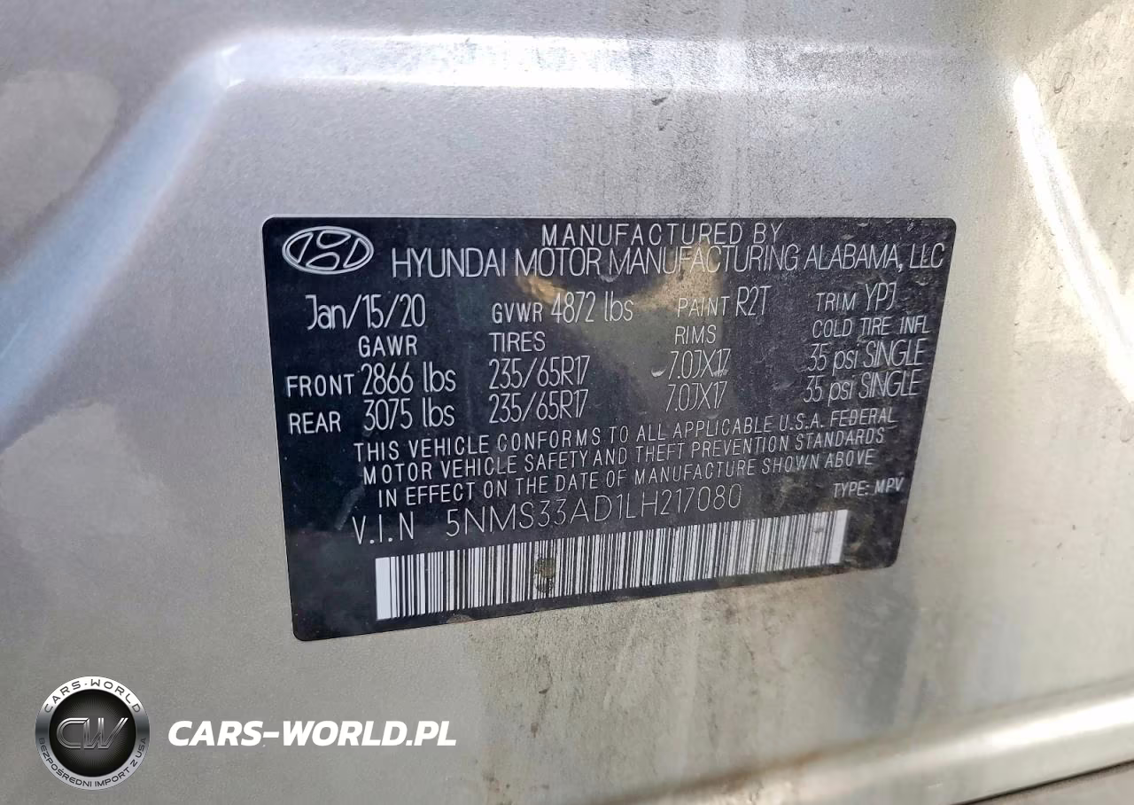 2020 Hyundai Santa Fe Sel VIN:5NMS33AD1LH217080 - 14