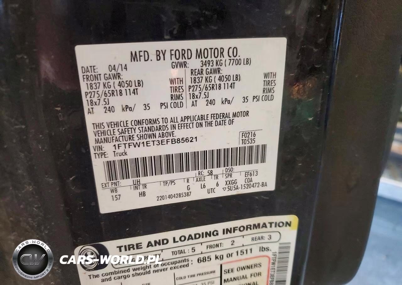 2014 Ford F150 Supercrew VIN:1FTFW1ET3EFB85621 - 12