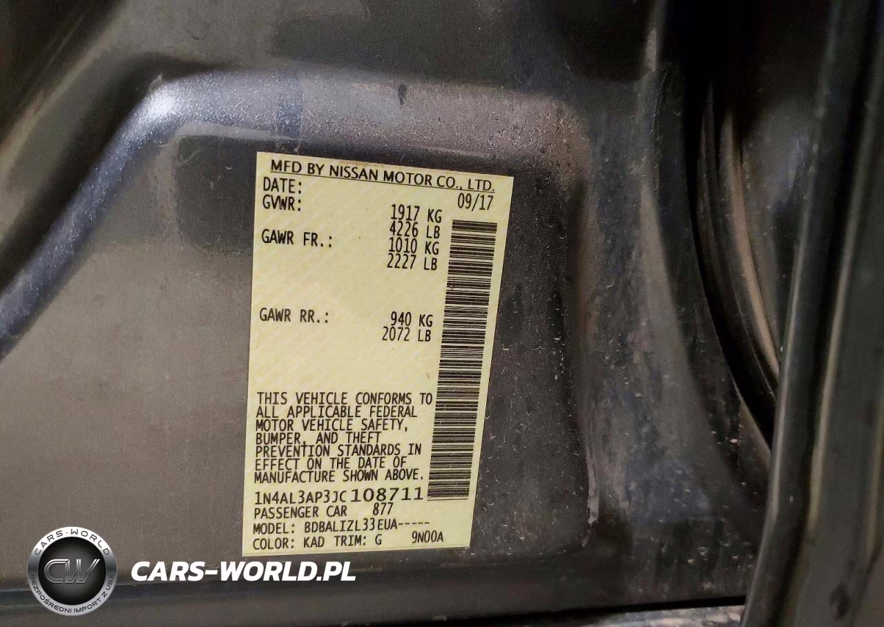 2018 Nissan Altima 2.5 Sv VIN:1N4AL3AP3JC108711 - 12