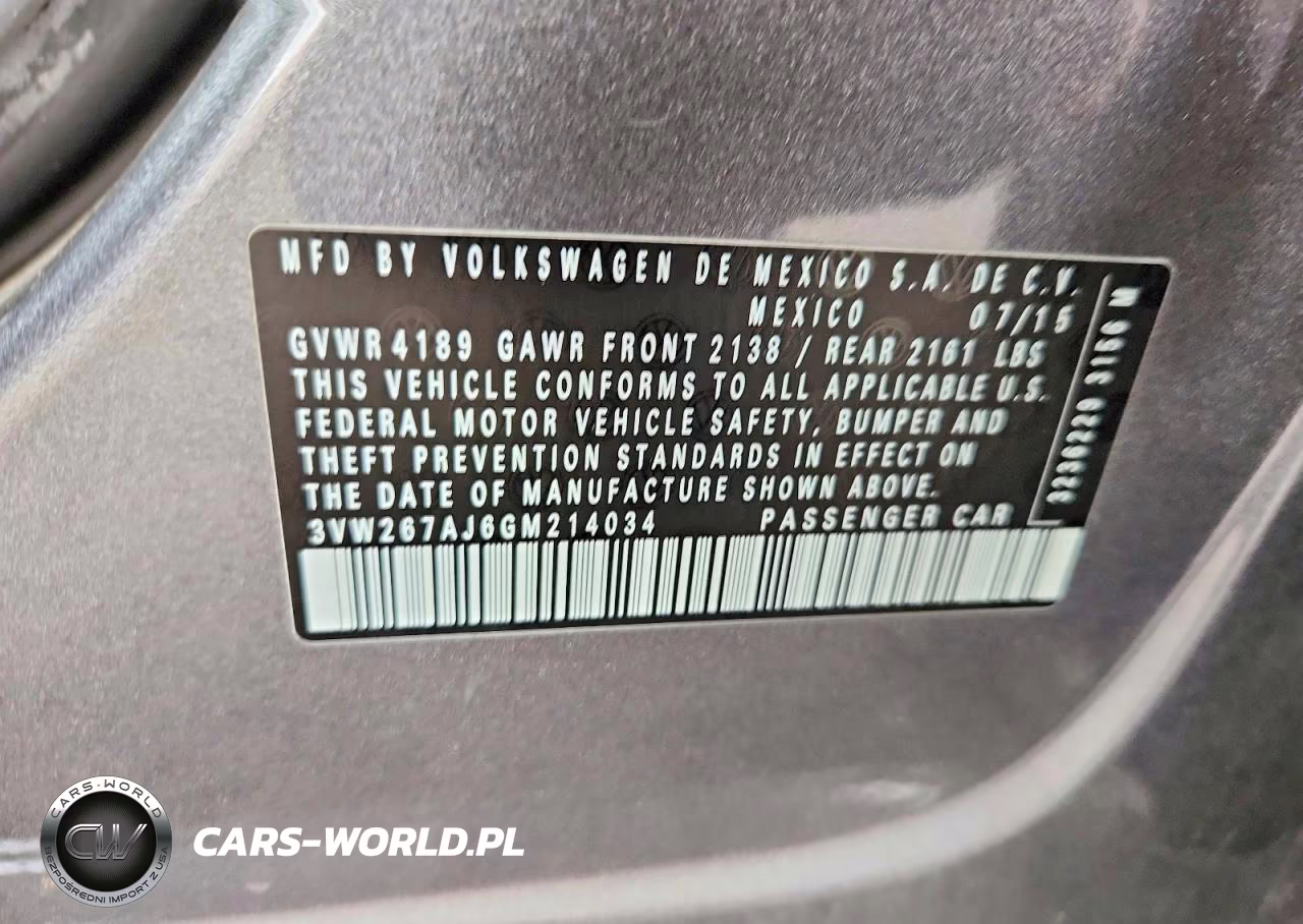 2016 Volkswagen Jetta S VIN:3VW267AJ6GM214034 - 12