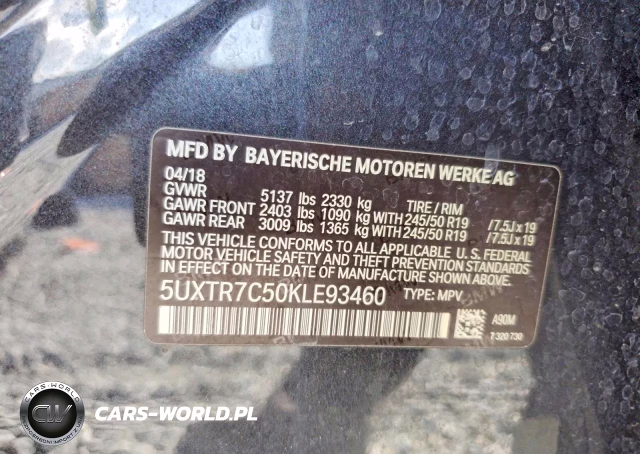 2019 BMW X3 Sdrive30I VIN:5UXTR7C50KLE93460 - 13