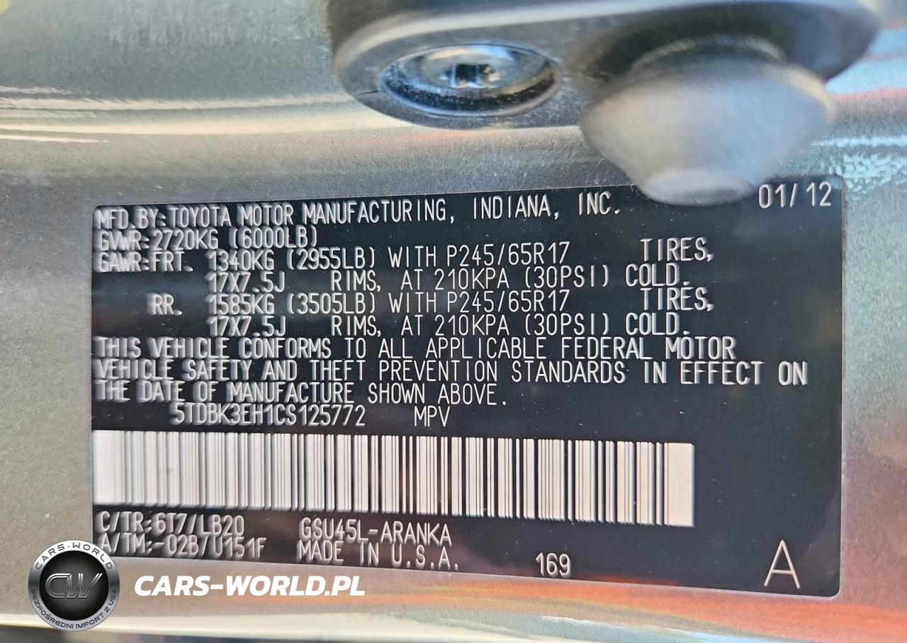 2012 Toyota Highlander Se VIN:5TDBK3EH1CS125772 - 13