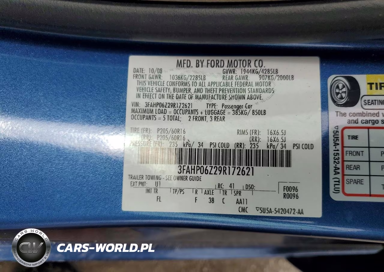 2009 Ford Fusion S VIN:3FAHP06Z29R172621 - 12
