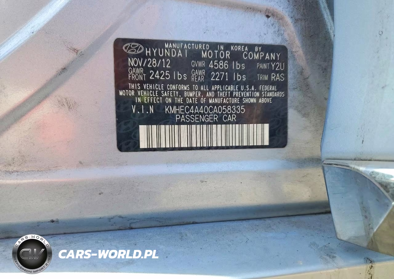2012 Hyundai Sonata Hybrid VIN:KMHEC4A40CA058335 - 12