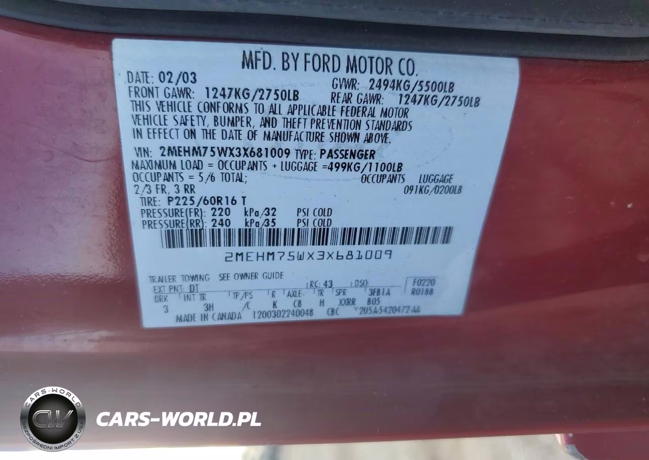 2003 Mercury Grand Marquis Ls VIN:2MEHM75WX3X681009 - 12