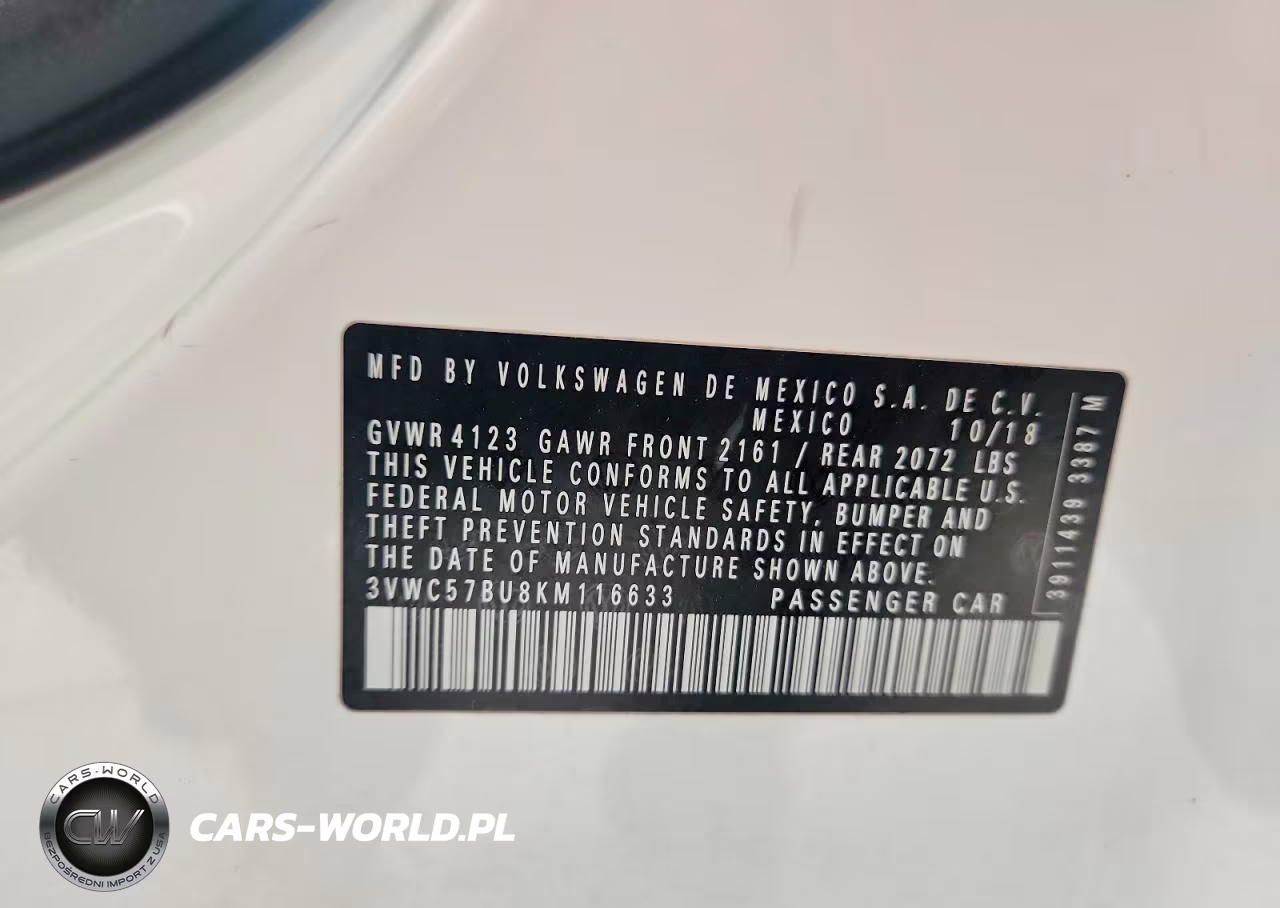 2019 Volkswagen Jetta S VIN:3VWC57BU8KM116633 - 12