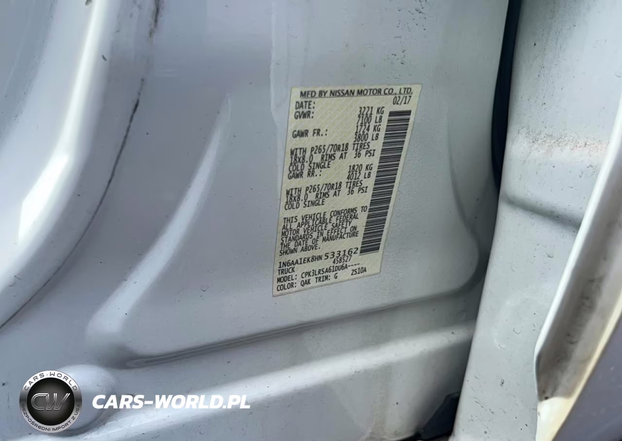 2017 Nissan Titan S VIN:1N6AA1EK8HN533162 - 10