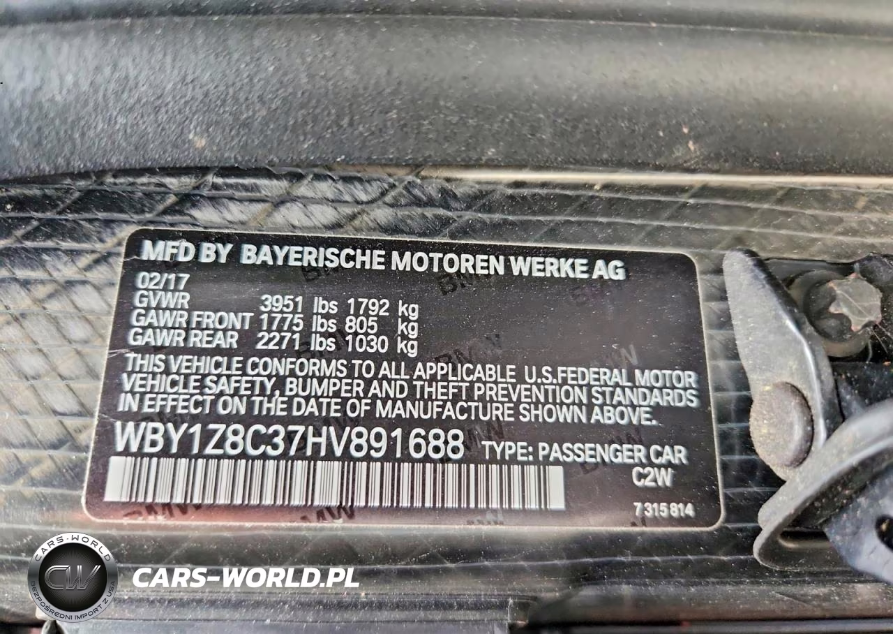 2017 BMW I3 Rex VIN:WBY1Z8C37HV891688 - 12