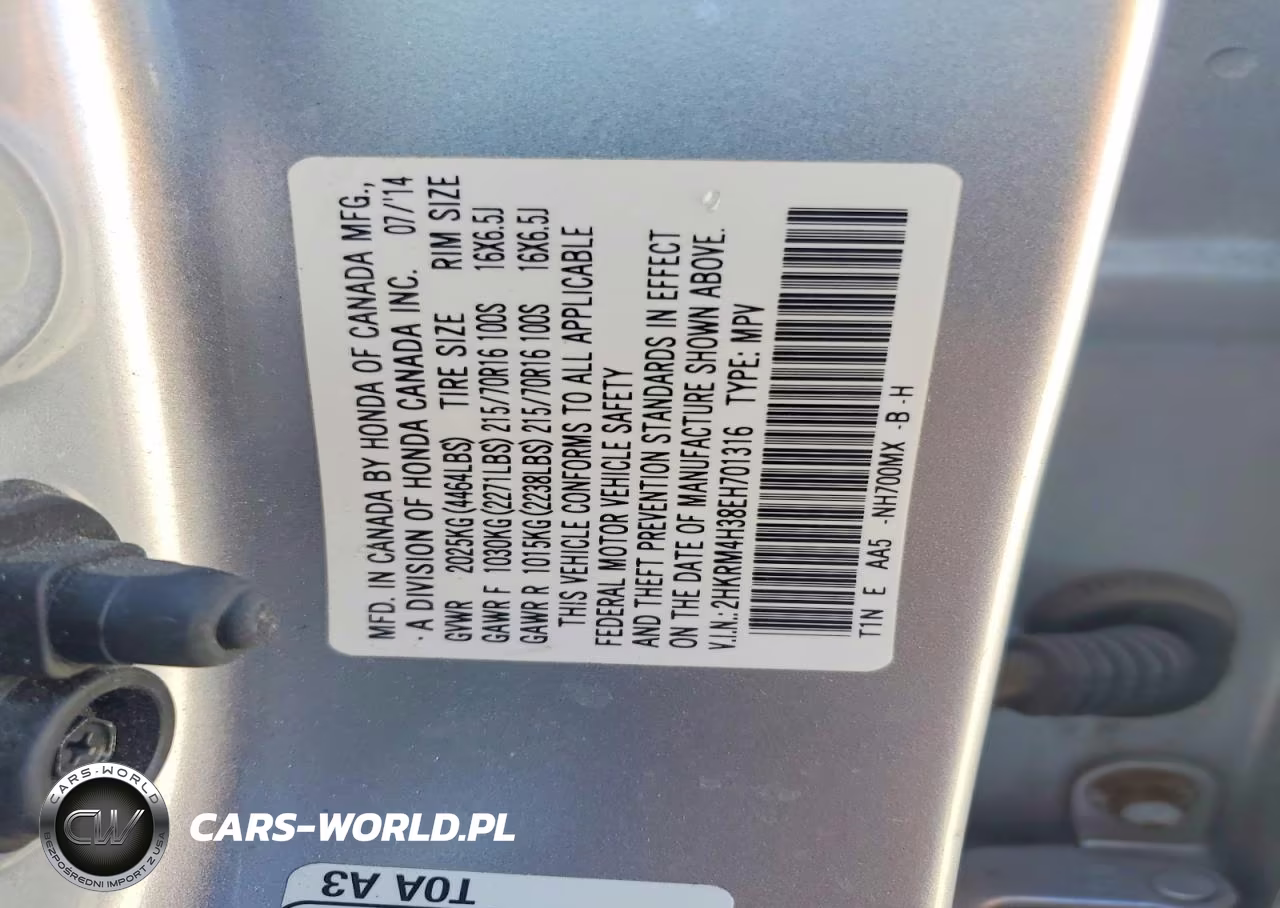2014 Honda Cr-V Lx VIN:2HKRM4H38EH701316 - 14