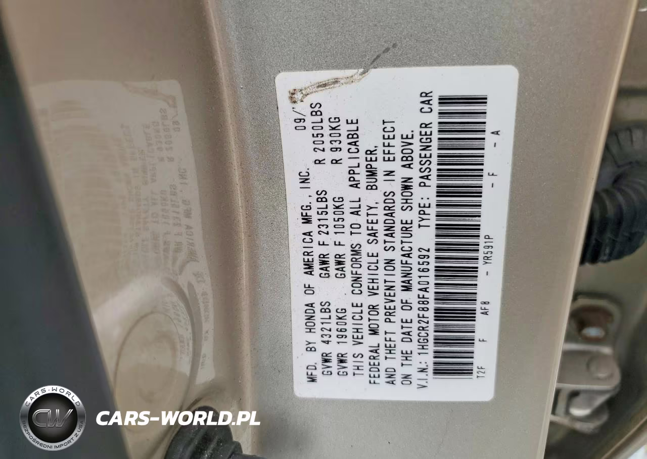 2015 Honda Accord Exl VIN:1HGCR2F88FA016592 - 12