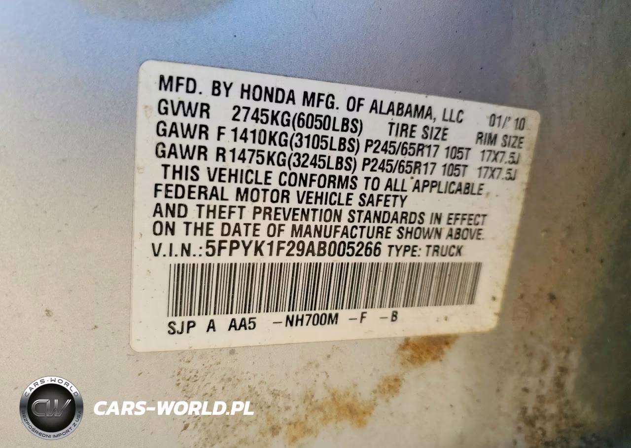 2010 Honda Ridgeline Rt VIN:5FPYK1F29AB005266 - 13