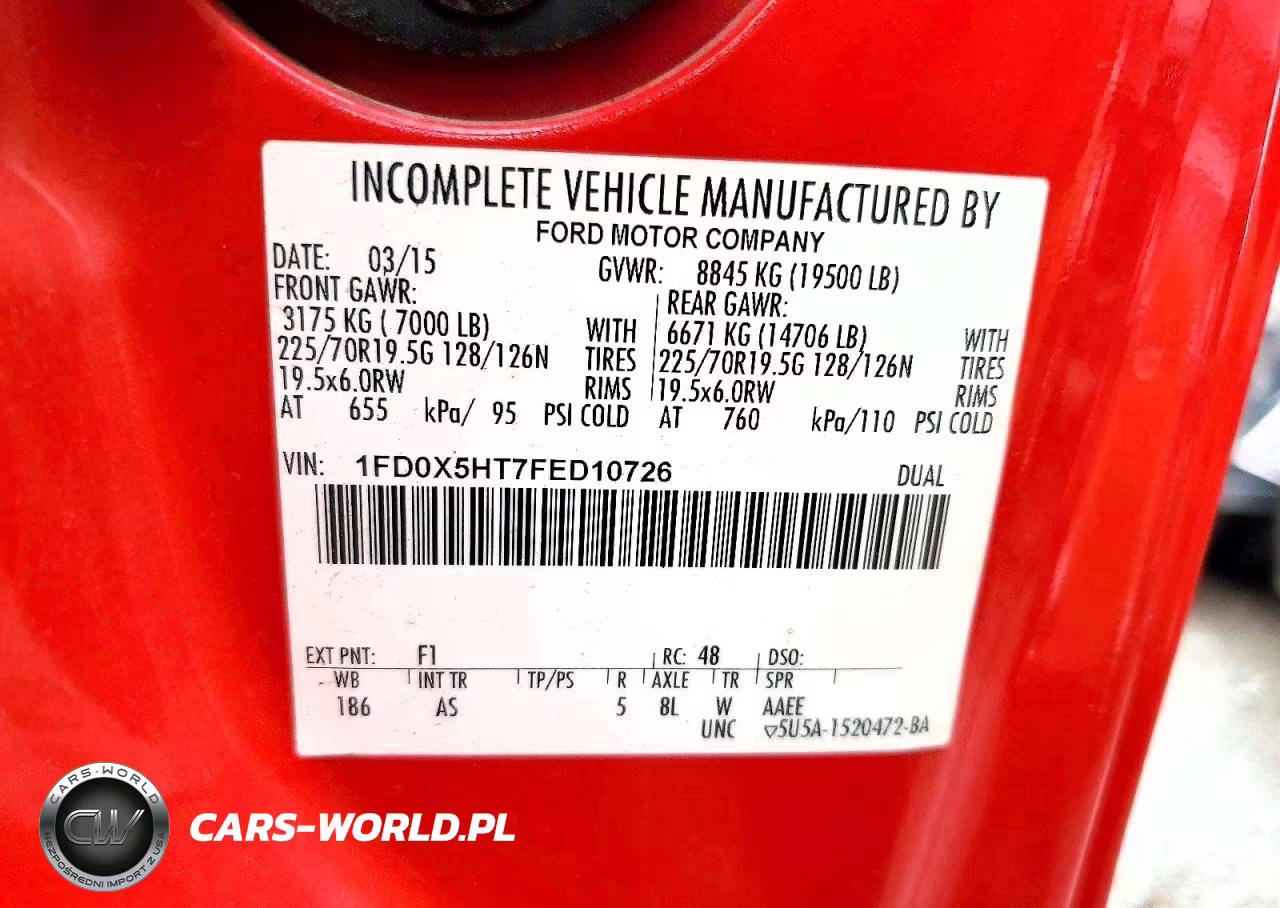 2015 Ford F550 Super Duty VIN:1FD0X5HT7FED10726 - 12
