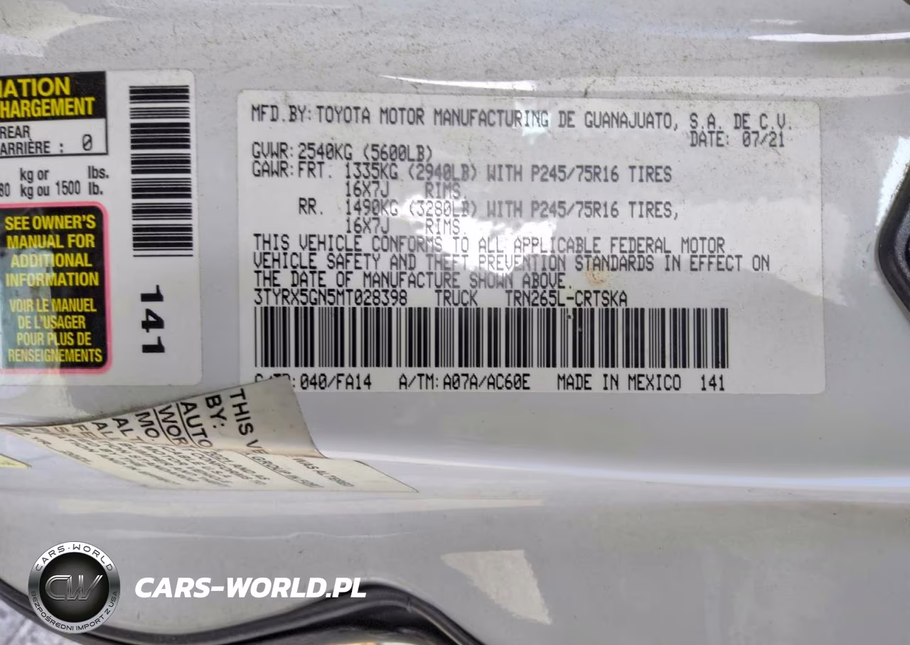 2021 Toyota Tacoma Sr VIN:3TYRX5GN5MT028398 - 12