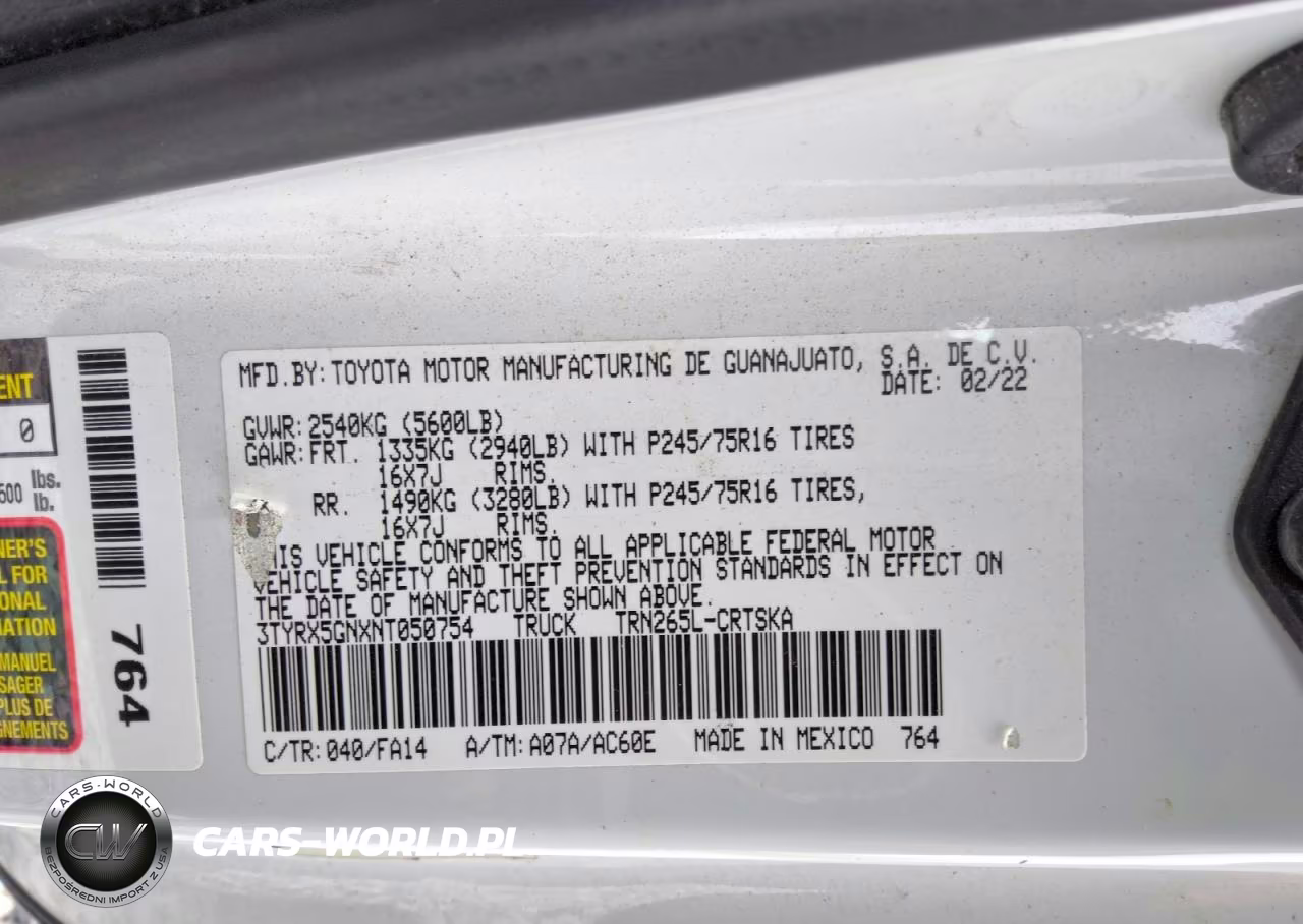 2022 Toyota Tacoma Sr VIN:3TYRX5GNXNT050754 - 12