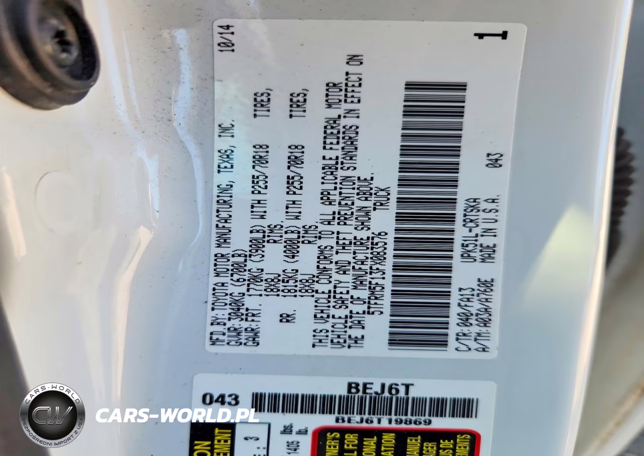 2015 Toyota Tundra Sr VIN:5TFRM5F13FX083576 - 12