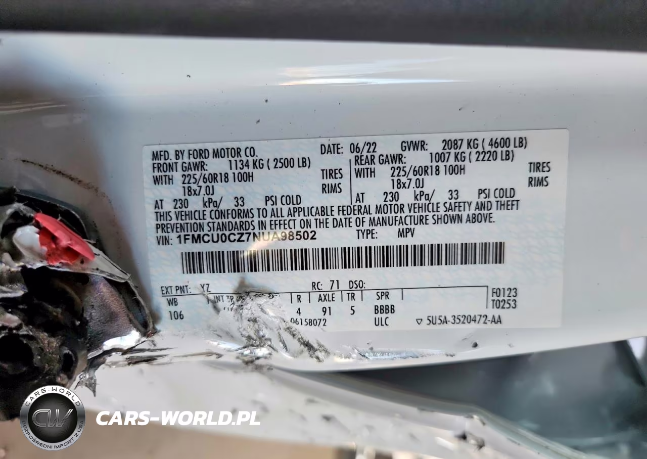 2022 Ford Escape Sel VIN:1FMCU0CZ7NUA98502 - 13
