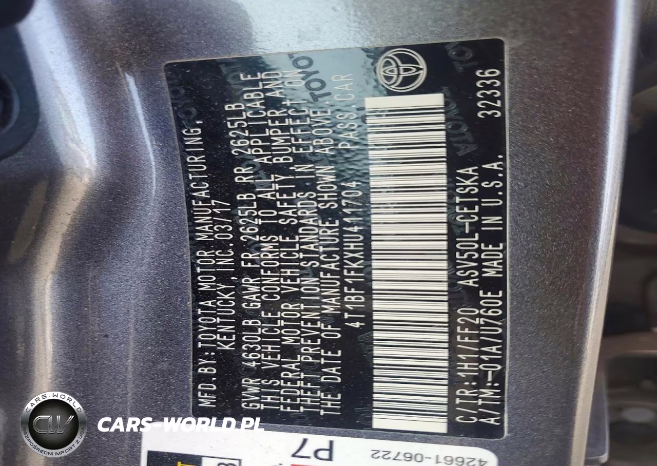 2017 Toyota Camry Se VIN:4T1BF1FKXHU411704 - 13
